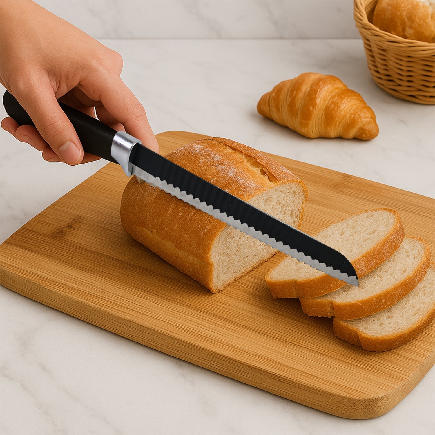 Premium 32 Cm Serrated Bread Knife with Ergonomic Handle Premium 32 Cm Serrated Bread Knife with Ergonomic Handle